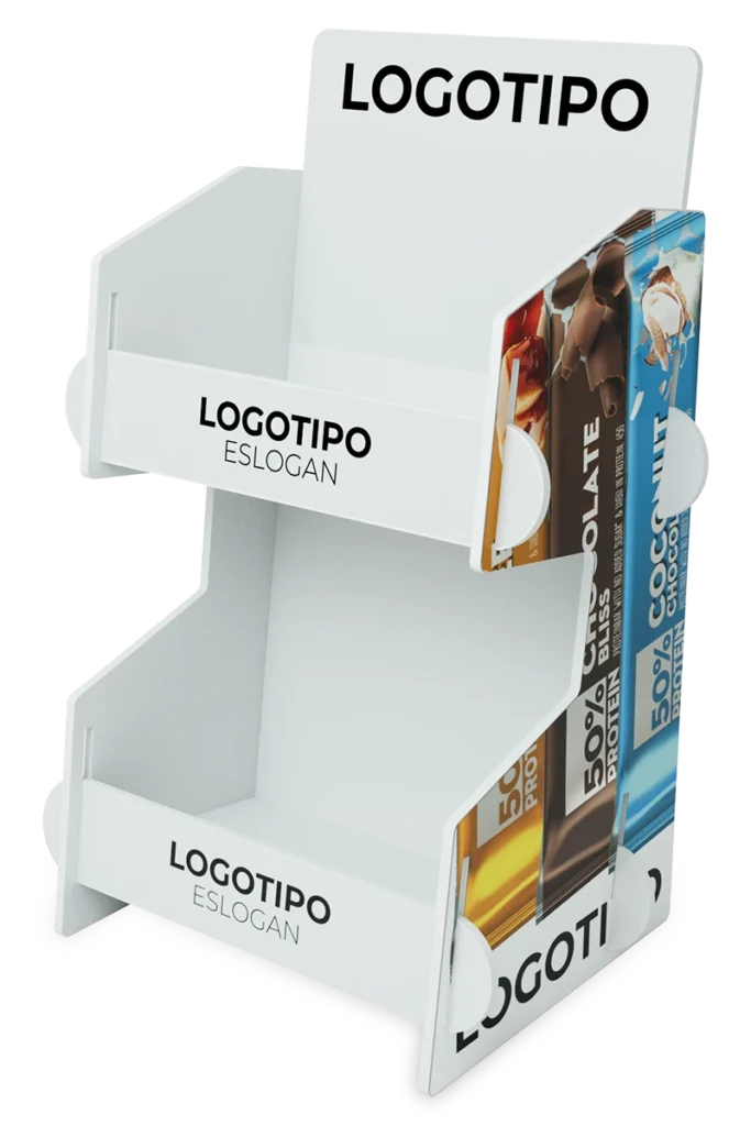 Exhibidor de productos para negocios.