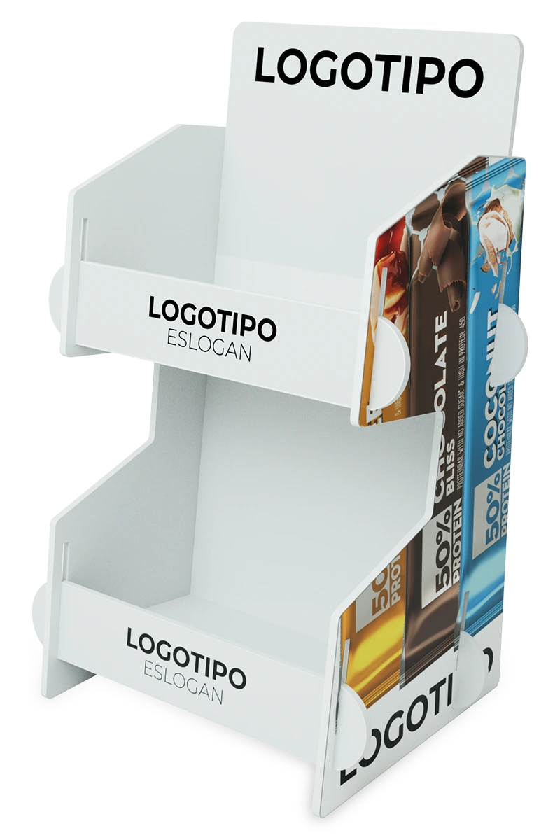 Exhibidor de productos para negocios.