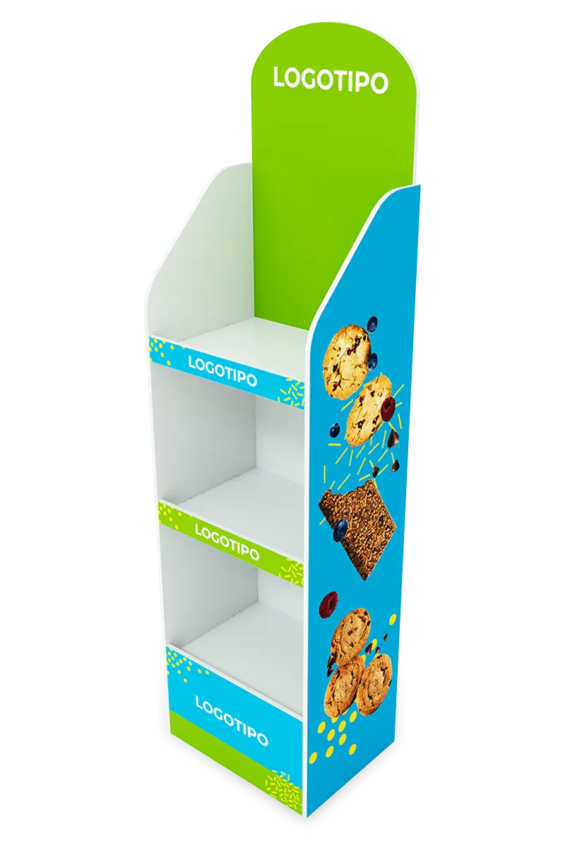 Mueble exhibidor de productos para tiendas.
