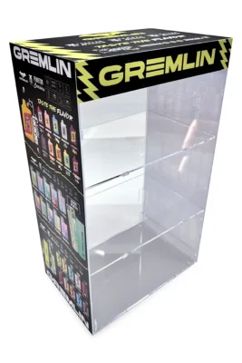 Vitrina de acrílico para productos.