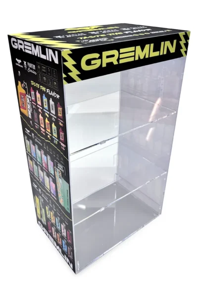 Vitrina de acrílico para productos.