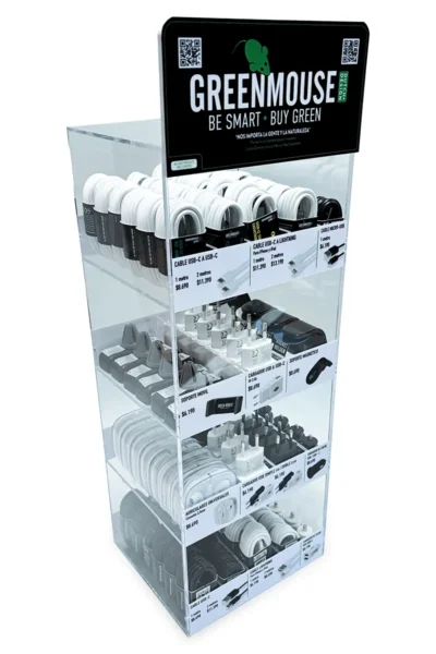 Vitrina de acrílico para productos.